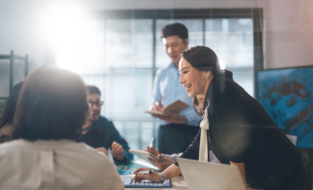 Woman,Leader,Business,Asian,Group